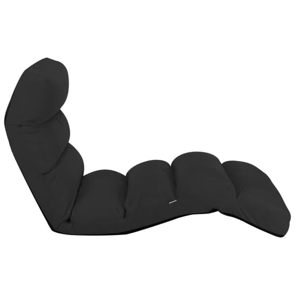 Golvstol vikbar svart konstläder