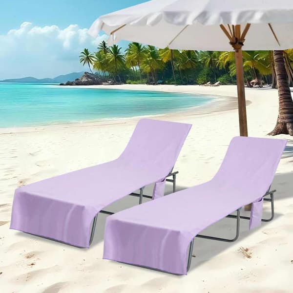Solstolshanddukar 2 pcs Lila 210 x 75 cm Polyester och polyamid