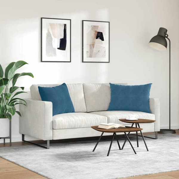 Sofakuddar 2 pcs Blå 70 x 50 cm Kordread tyg