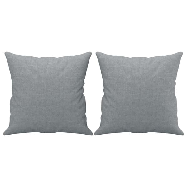 2-sits soffa med prydnadskuddar ljusgrå 120 cm tyg