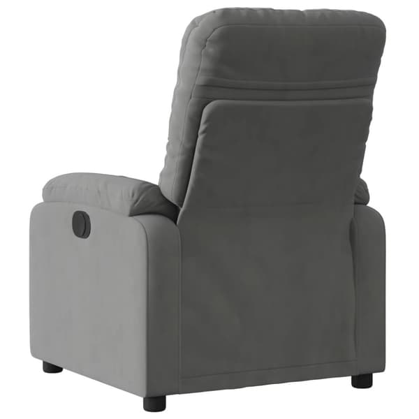 Reclinerfåtölj mörkgrå mikrofibertyg