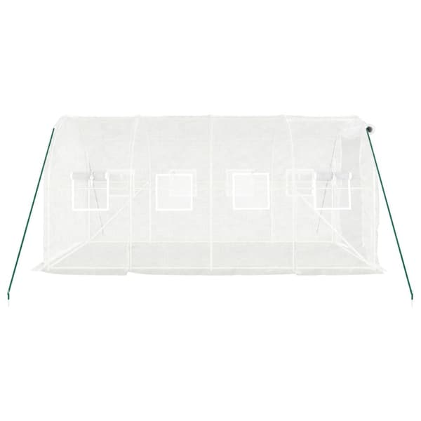 Växthus med stålram vit 8 m² 4x2x2 m