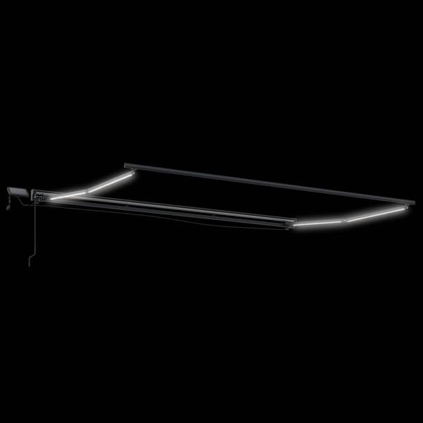 Manuell markisram med LED-lampor 4,5 × 3 m