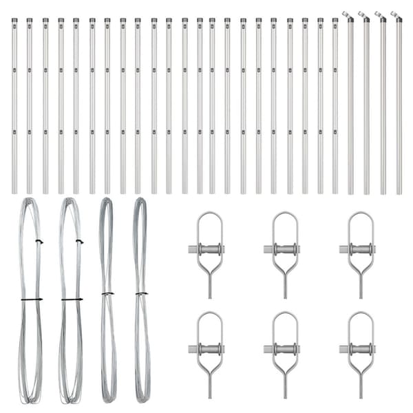 Stängselstolpe 26 pcs Grå 3,2 x 3,2 x 100 cm