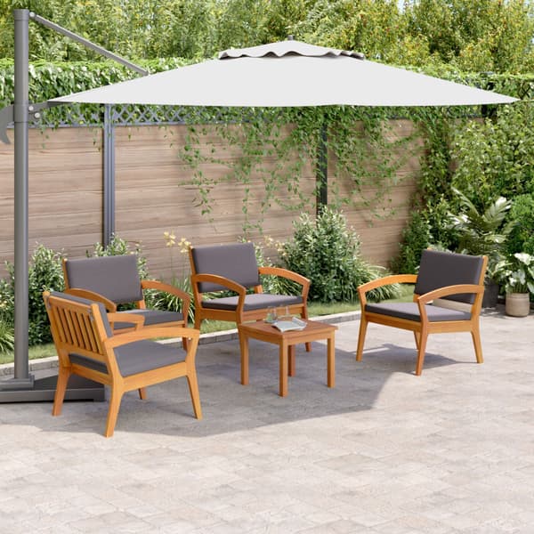 Bistroset med kudde 5 pcs Brun Polyester