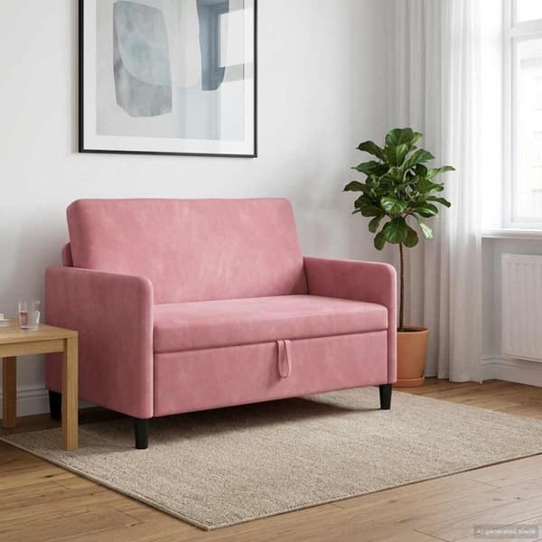 Soffa med förvaring Rosa 122 x 78 x 87 cm Polyester