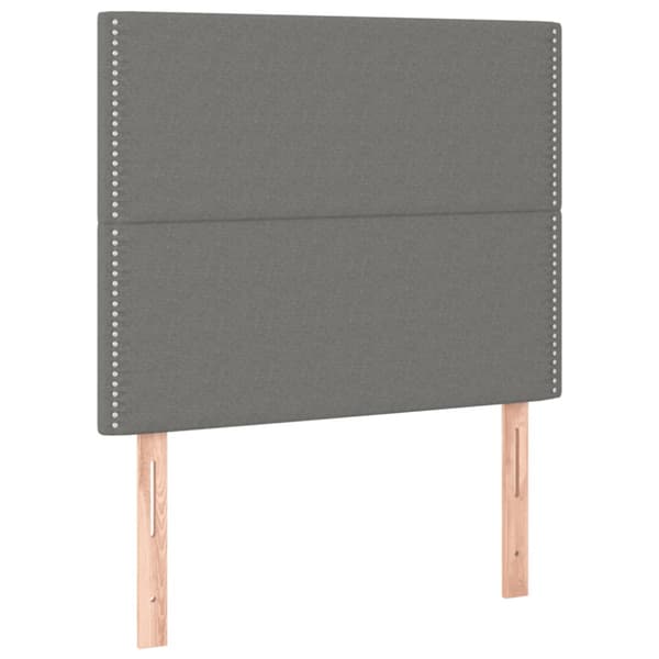 Ramsäng med madrass mörkgrå 100x200 cm tyg
