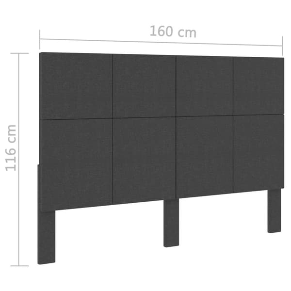 Sänggavel mörkgrå tyg 160x200 cm