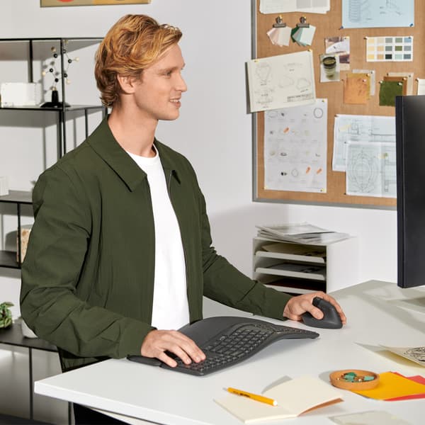Logitech Lift datormöss vänster hand Trådlös RF + Bluetooth Optisk 4000 DPI