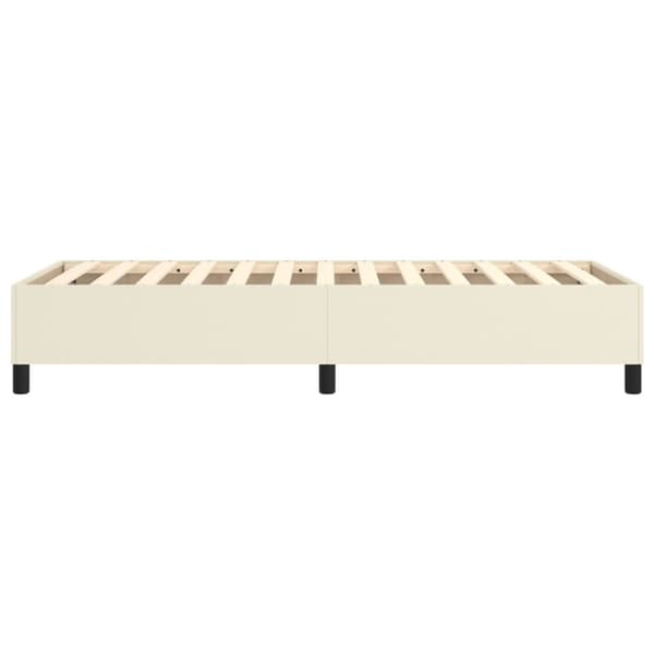 Boxspring-sängram gräddvit 90x200 cm konstläder
