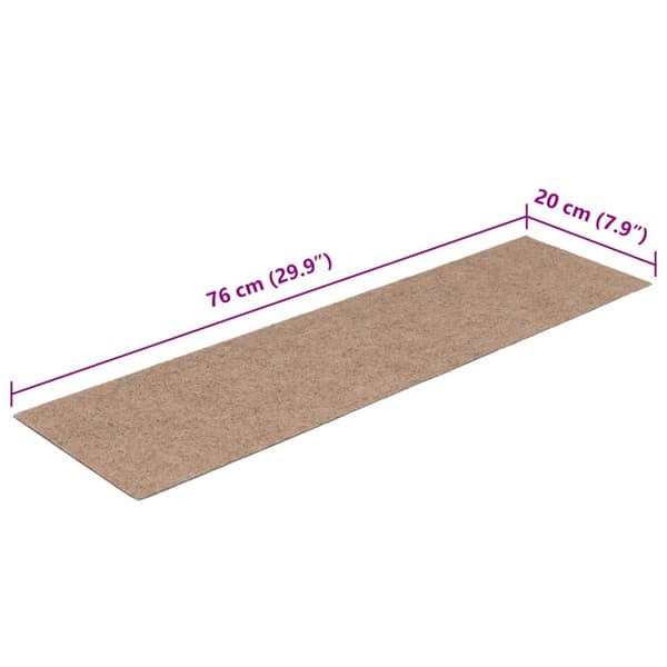 Trappmattor självhäftande 30 st 76x20 cm ljusbruna rektangulära