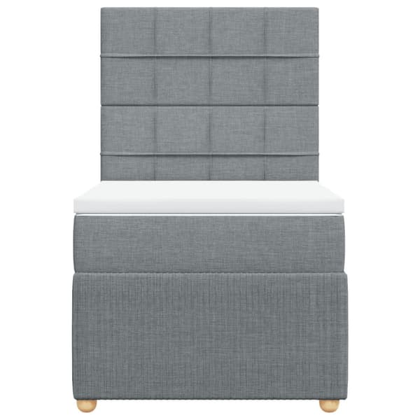 Ramsäng med madrass ljusgrå 100x200 cm tyg