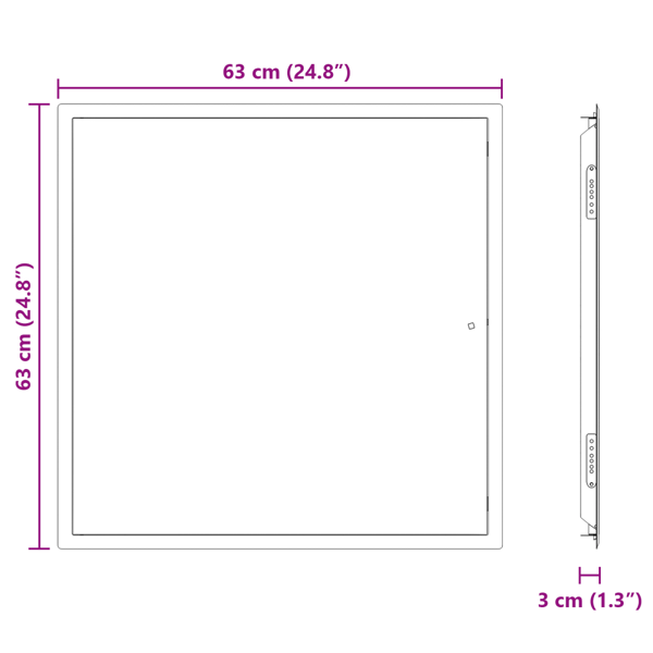 Åtkomstpanel Vit 63 x 63 x 3 cm Stål