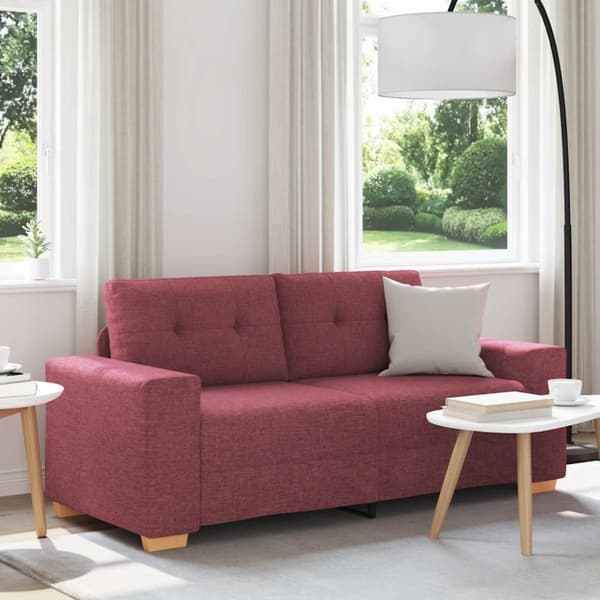 Tvåsitssoffa vinröd 180x77x82 cm tyg