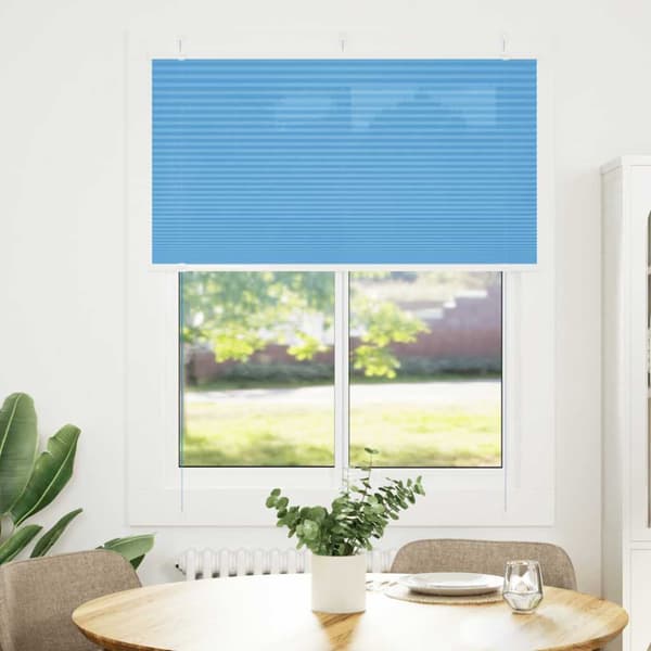 Plisserad persienn blå 105x150 cm tyg bredd 104,4cm polyester