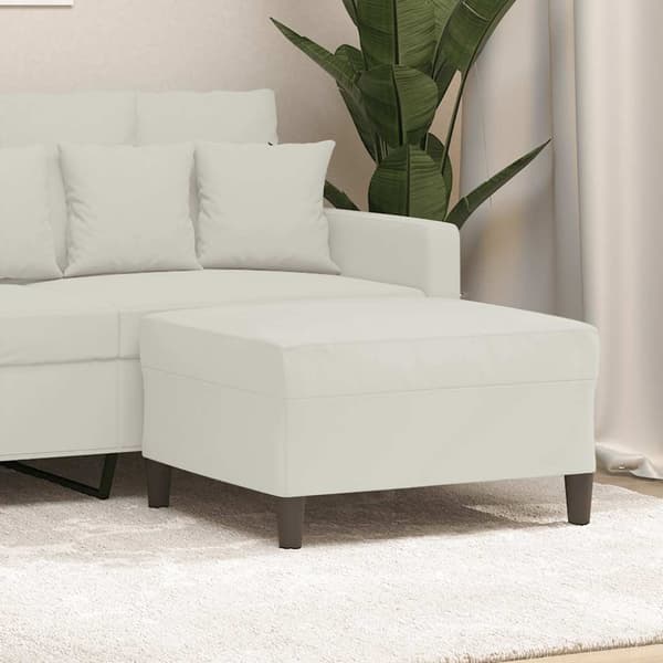 Fotpall gräddvit 70x55x41 cm sammet