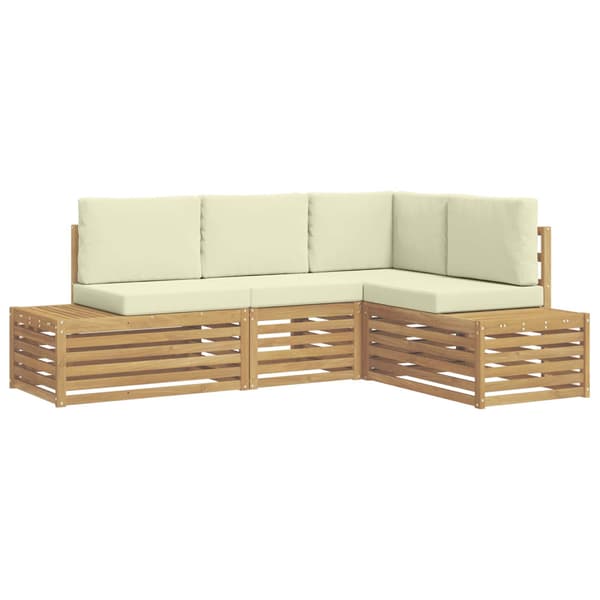 Utomhussoffset med kudde Vit 213,5 x 154,5 x 73 cm Polyester