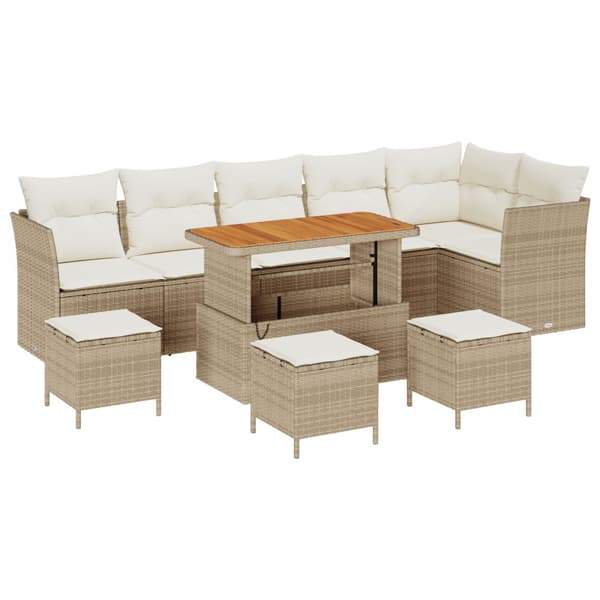 Trädgårdsoffset 10 pcs Beige konstrotting