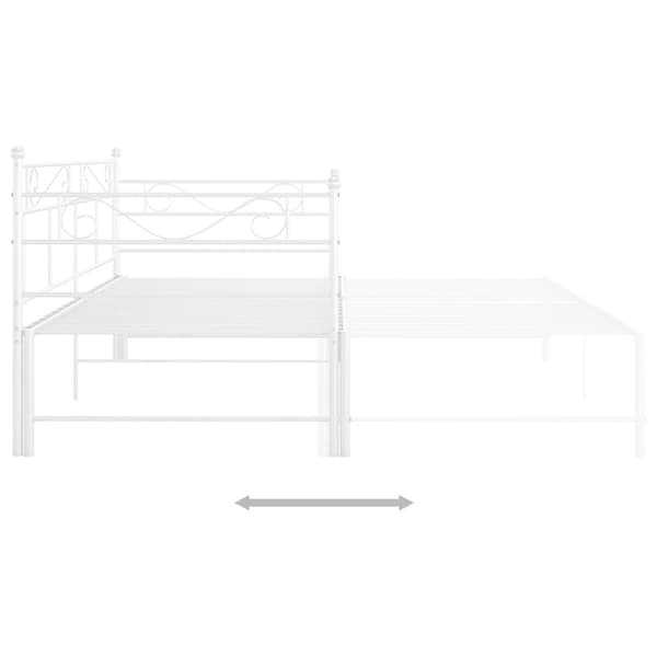 Utdragbar sängram bäddsoffa vit metall 90x200 cm