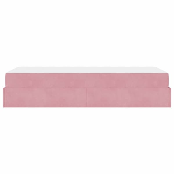 Sängram med madrass 2 pcs Rosa Sammet