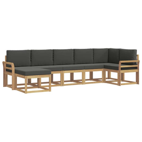 Utomhussoffset med kudde 7 pcs Vit och antracit Polyester