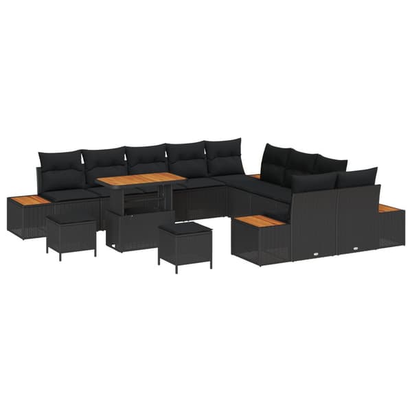Trädgårdsoffset 13 pcs Svart konstrotting