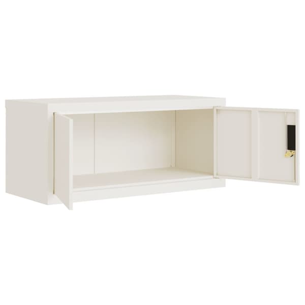 Dokumentskåp vit 90x40x110 cm stål