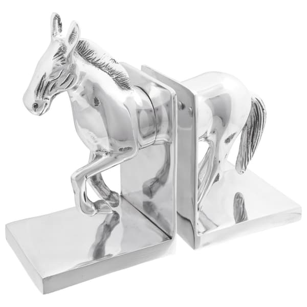 Bokstöd 2 pcs Silver 11 x 14 x 25 cm Aluminium