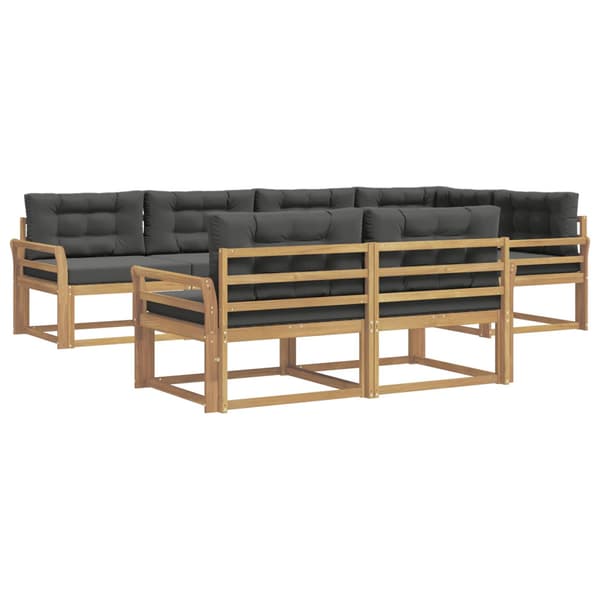 Utomhussoffset med kudde 6 pcs Vit och antracit Polyester