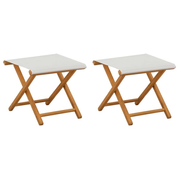 Deck Chair 2 pcs Massiv Eukalyptus Trä Gräddvit