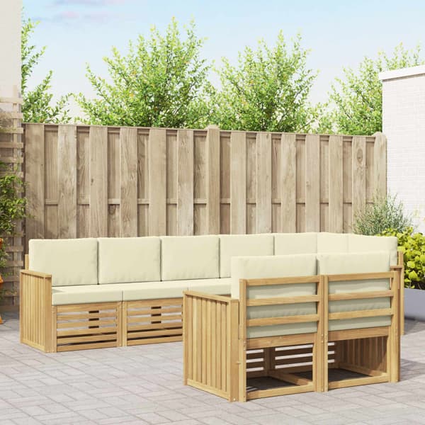 Utomhussoffset 8 pcs Vit och grädde 306 x 128,5 x 73 cm