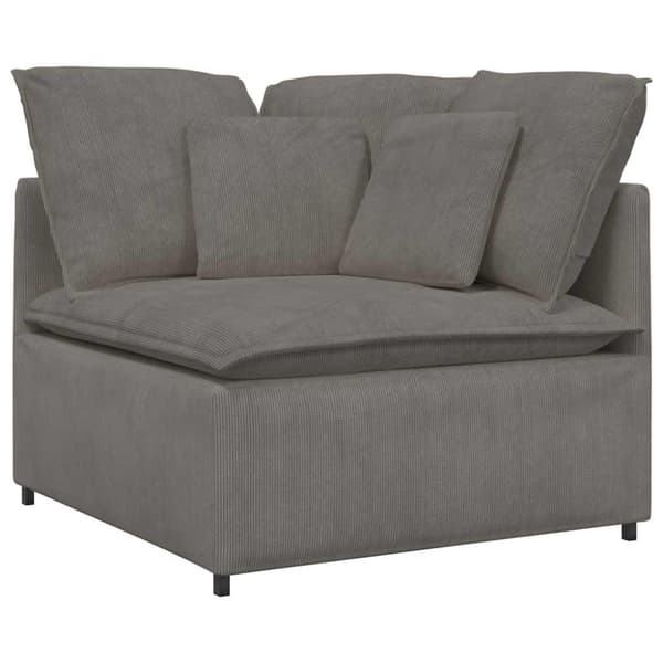 Modulsoffa med dynor manchestertyg ljusgrå