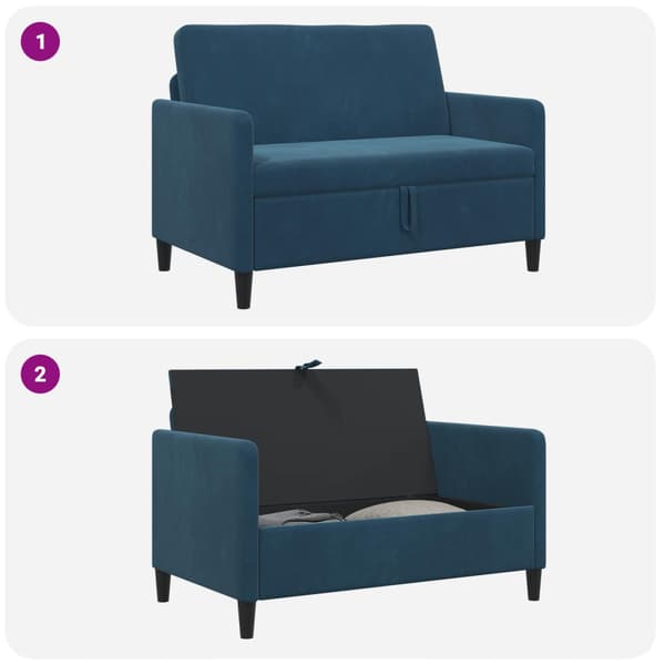 Soffa med förvaring Blå 122 x 78 x 87 cm Polyester