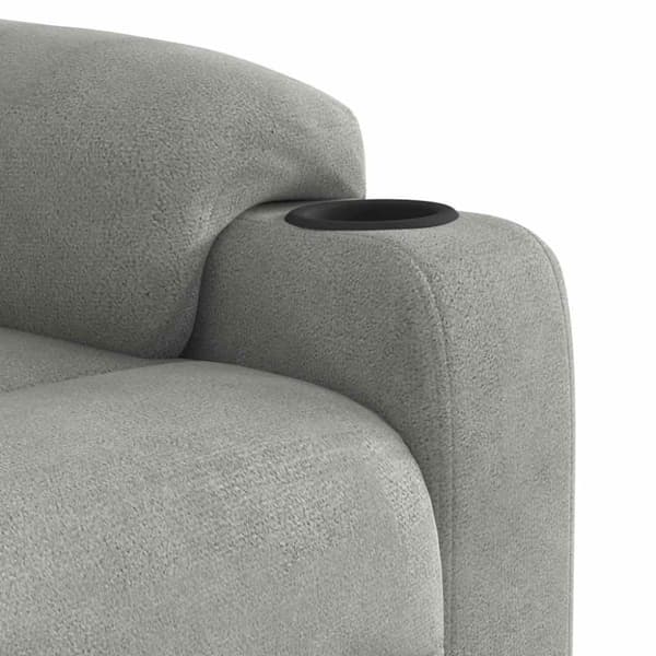 Reclinerfåtölj ljusgrå mikrofibertyg