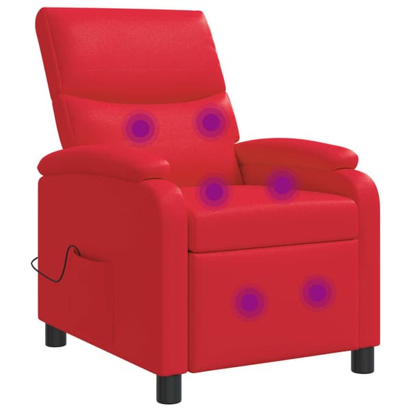 Massagefåtölj Röd Konstläder