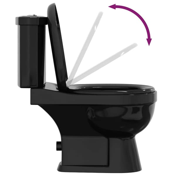 Toalettstol med cistern svart