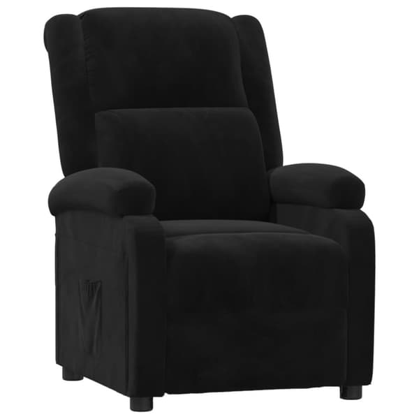 Reclinerfåtölj svart sammet