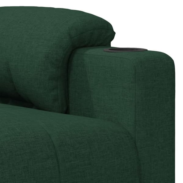 Massagefåtölj mörkgrön tyg