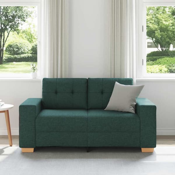 Tvåsitssoffa mörkgrön 160x77x82 cm tyg