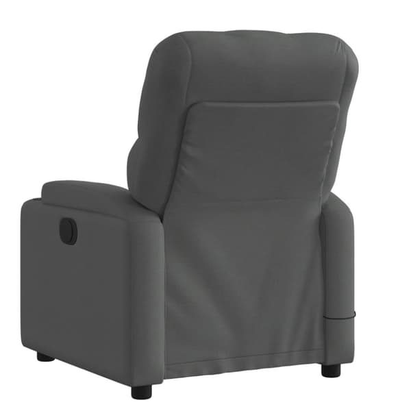 Massagefåtölj mörkgrå tyg