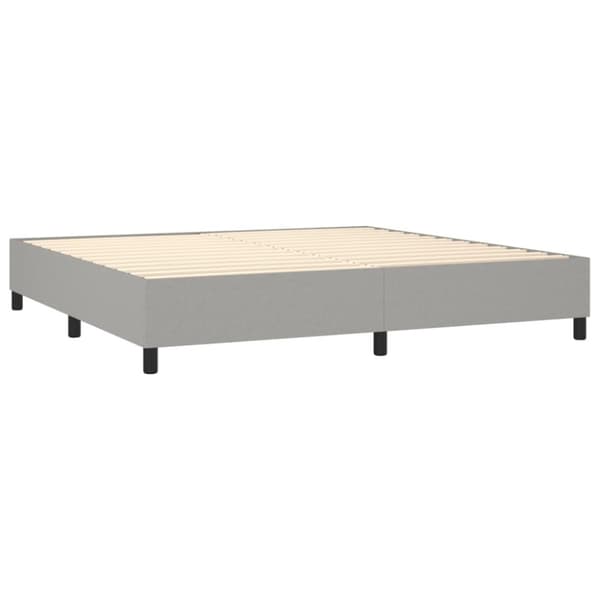 Boxspring-sängram ljusgrå 200x200 cm tyg