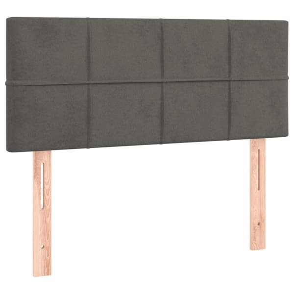 Ramsäng med madrass mörkgrå 100x200 cm sammet