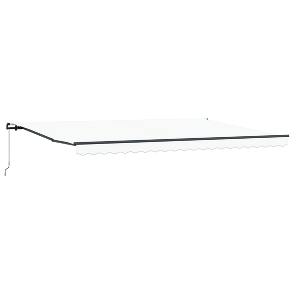 Utfällbar markis Vit 500 × 350 cm Polyester och Stål