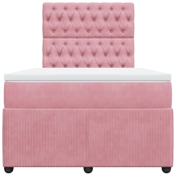 Ramsäng med madrass rosa 120x200 cm sammet