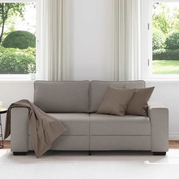 2-sitssoffa taupe 180x77x82 cm tyg