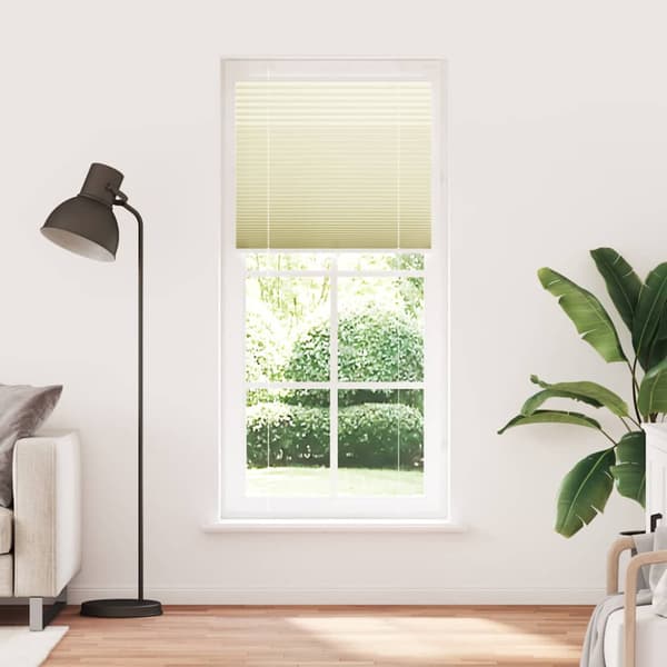 Plisserad persienn cremefärgad 100x200 cm tyg bredd 99,4 cm