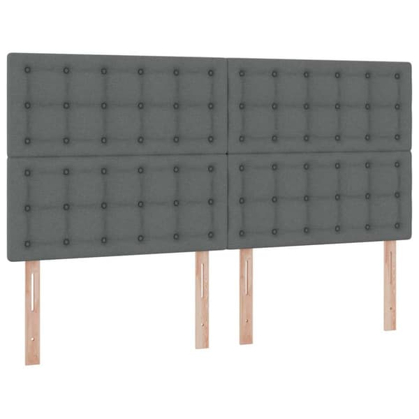Förvaringssäng med LED med led Mörkgrå 180 x 200 cm Polyester