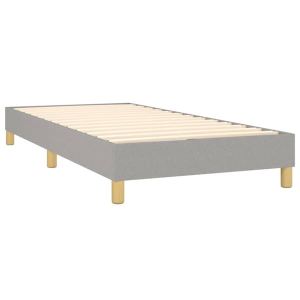 Boxspring-sängram ljusgrå 90x200 cm tyg