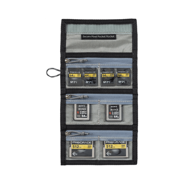 Think Tank Secure Pocket Rocket (Wallet with Strap: holds 9 SD/CFexpress/Micro) Slate Black