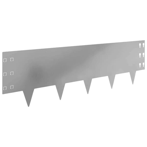 Kant för gräsmatta 10 pcs 100 x 30 cm Stål Silver